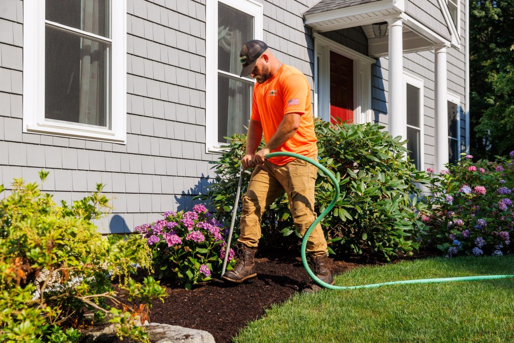Team member using equipment for deep root