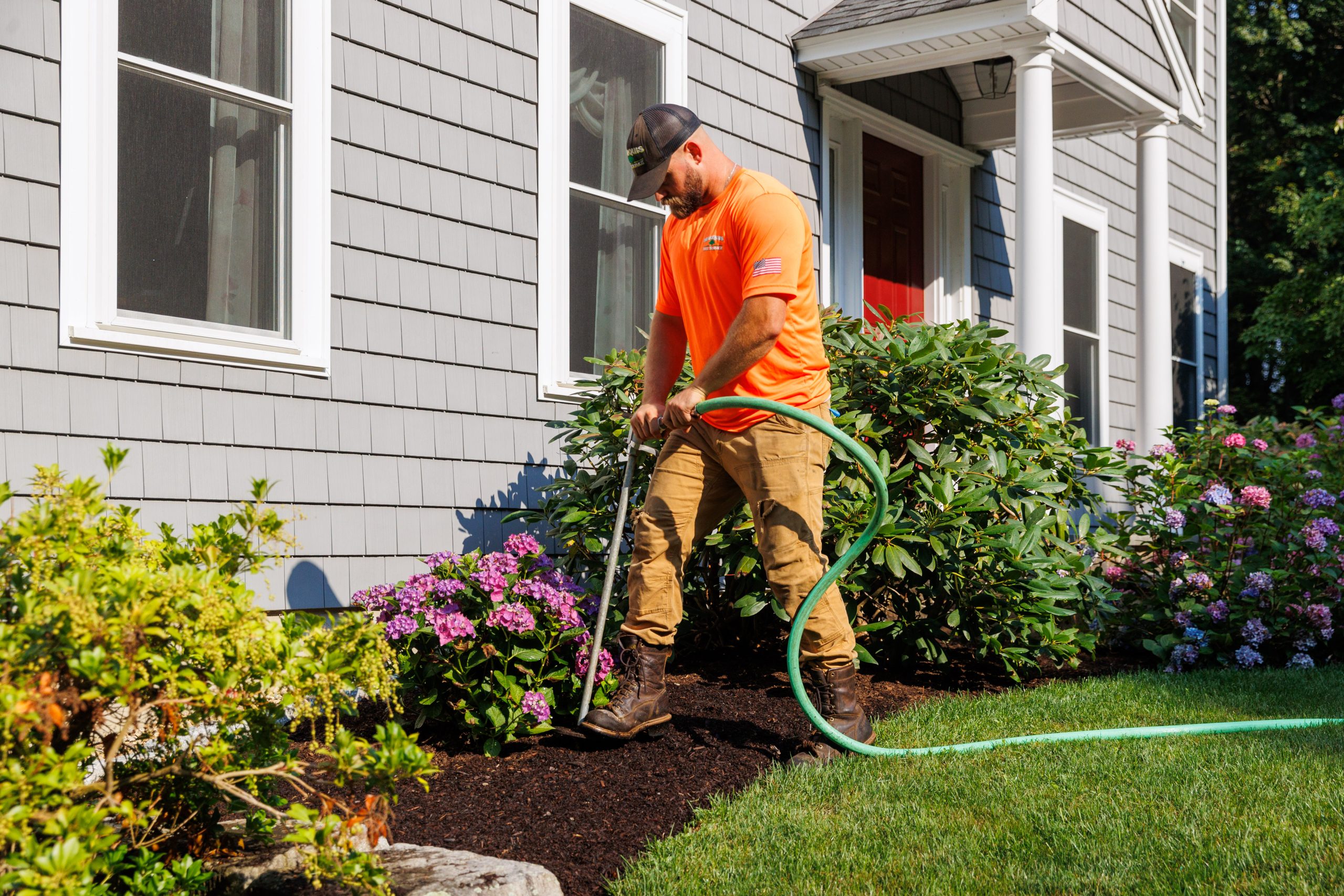 Team member using equipment for deep root