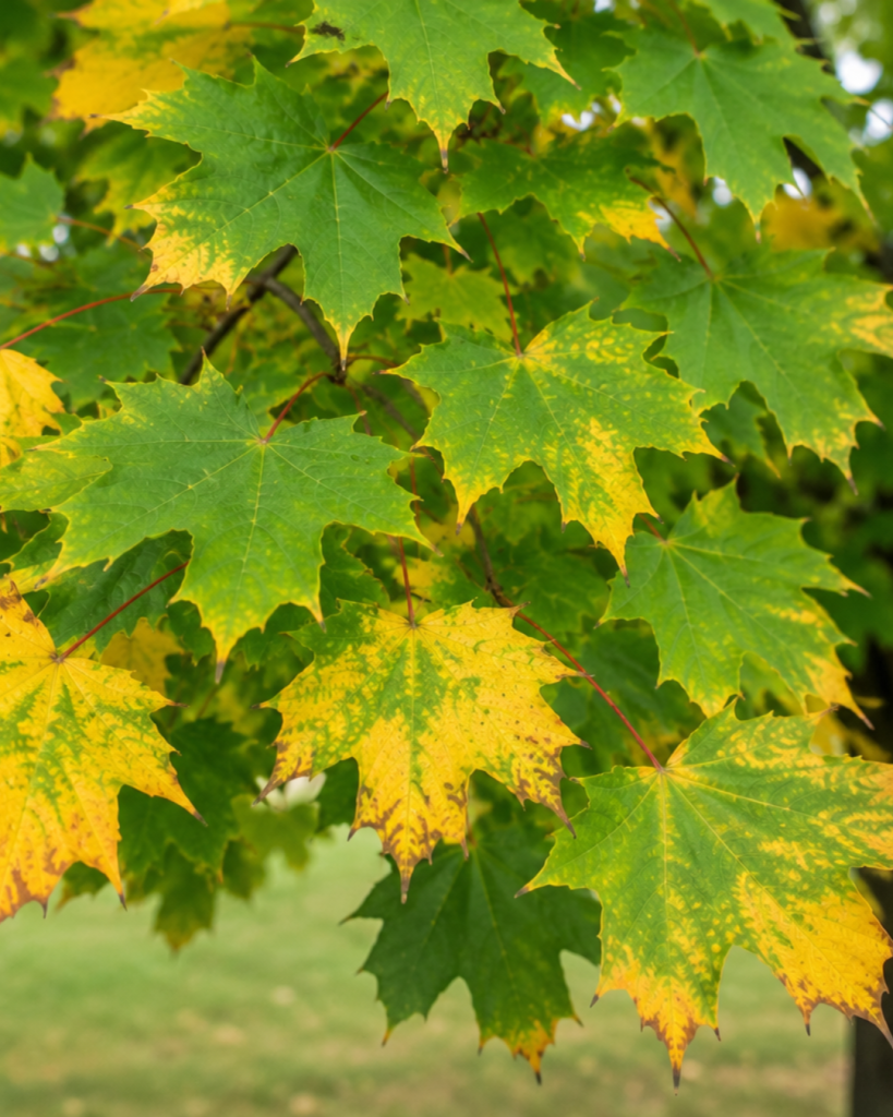yellowing leaves maple tree